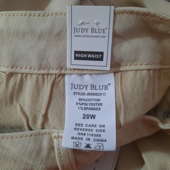 Judy Blue Women Cream Brooke Hi-Rise 90's Straight Distressed Jeans Size 20W NWT - Picture 5 of 9
